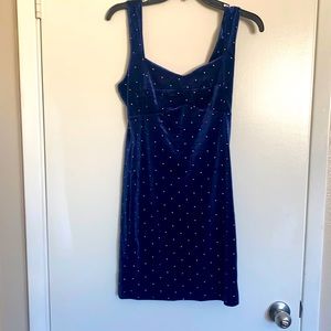 Studded Blue velvet dress